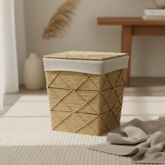 Straw Laundry Basket Medium
